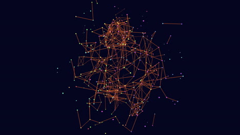red compleja en 3d de líneas y puntos interconectados