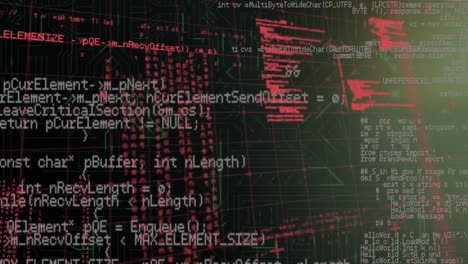 animación digital de múltiples pantallas con procesamiento de datos contra un fondo negro