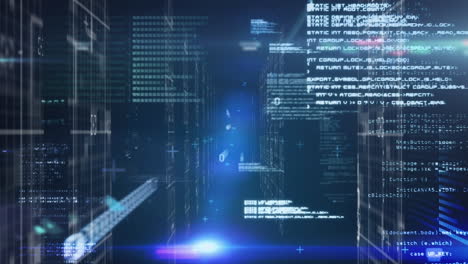 data processing against blue background