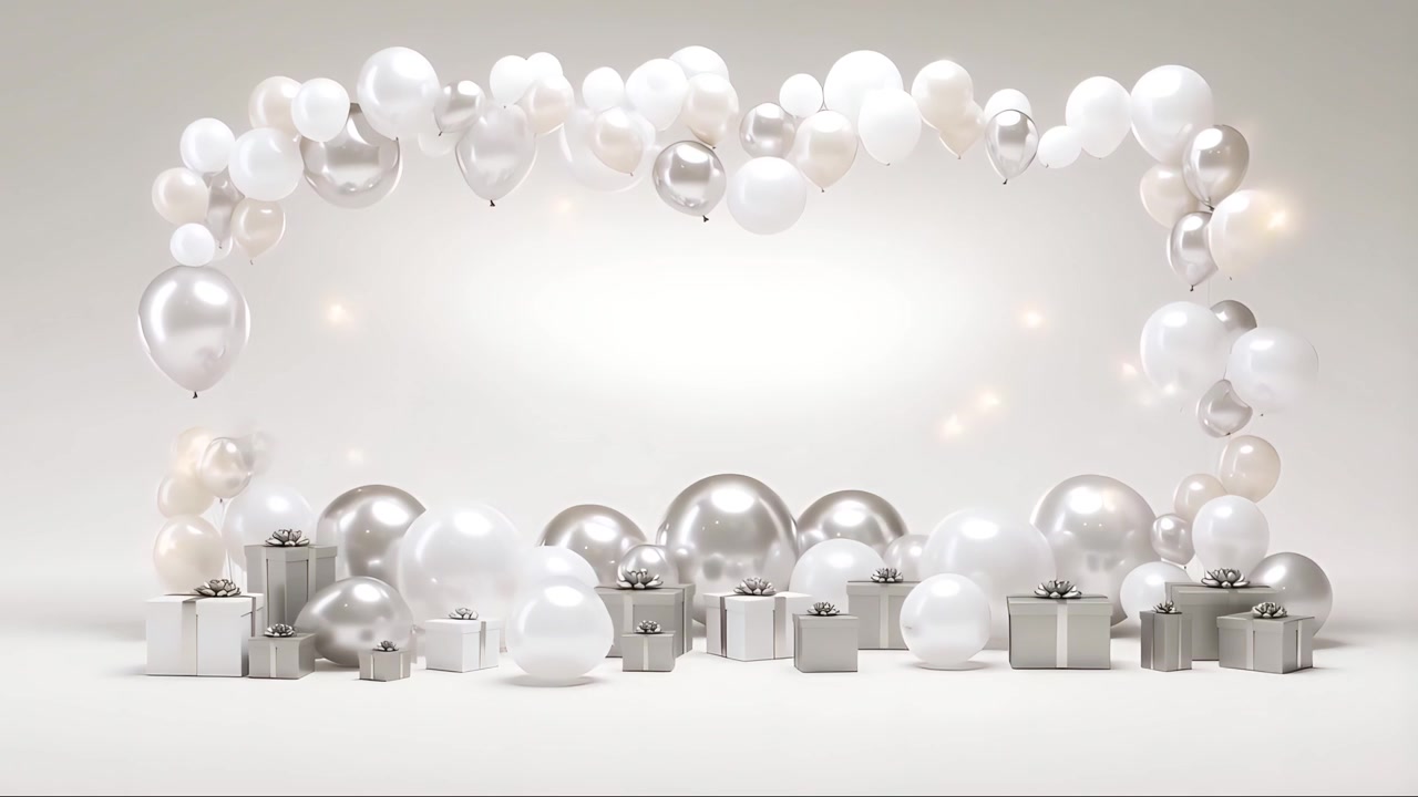 Balonlu doğum günü arka planı 4K