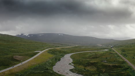 polar circle aerial landscape