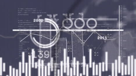 Animación-Del-Procesamiento-De-Datos-Financieros-Con-Globo-Sobre-Fondo-Negro