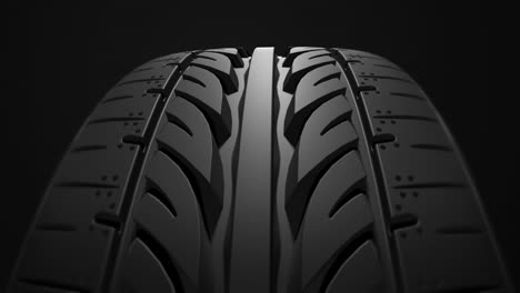 close up car tire rotating slowly