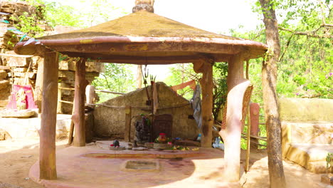 rock-craving sculpture of the ancient hindu god ganesha from bastar, chhattisgarh, india. track in shot