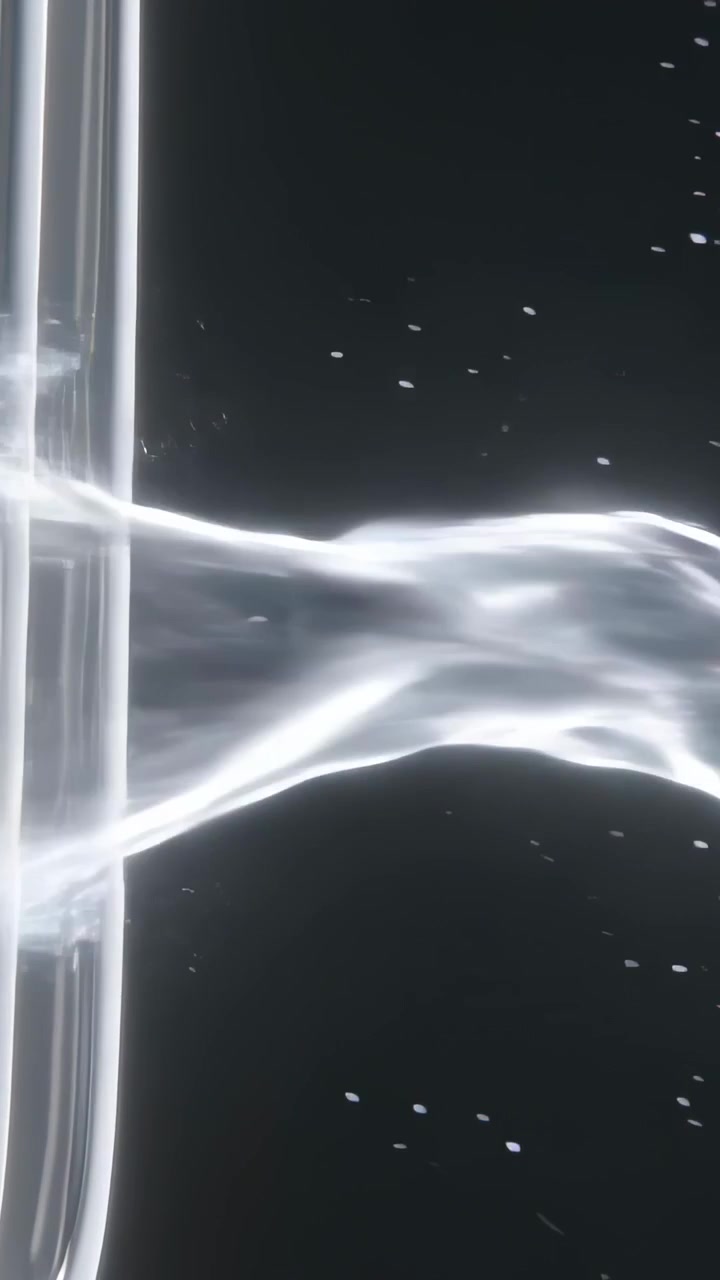 Mallet striking rods, making rings, forming loop, sending ribbon, scattering particles for tech
