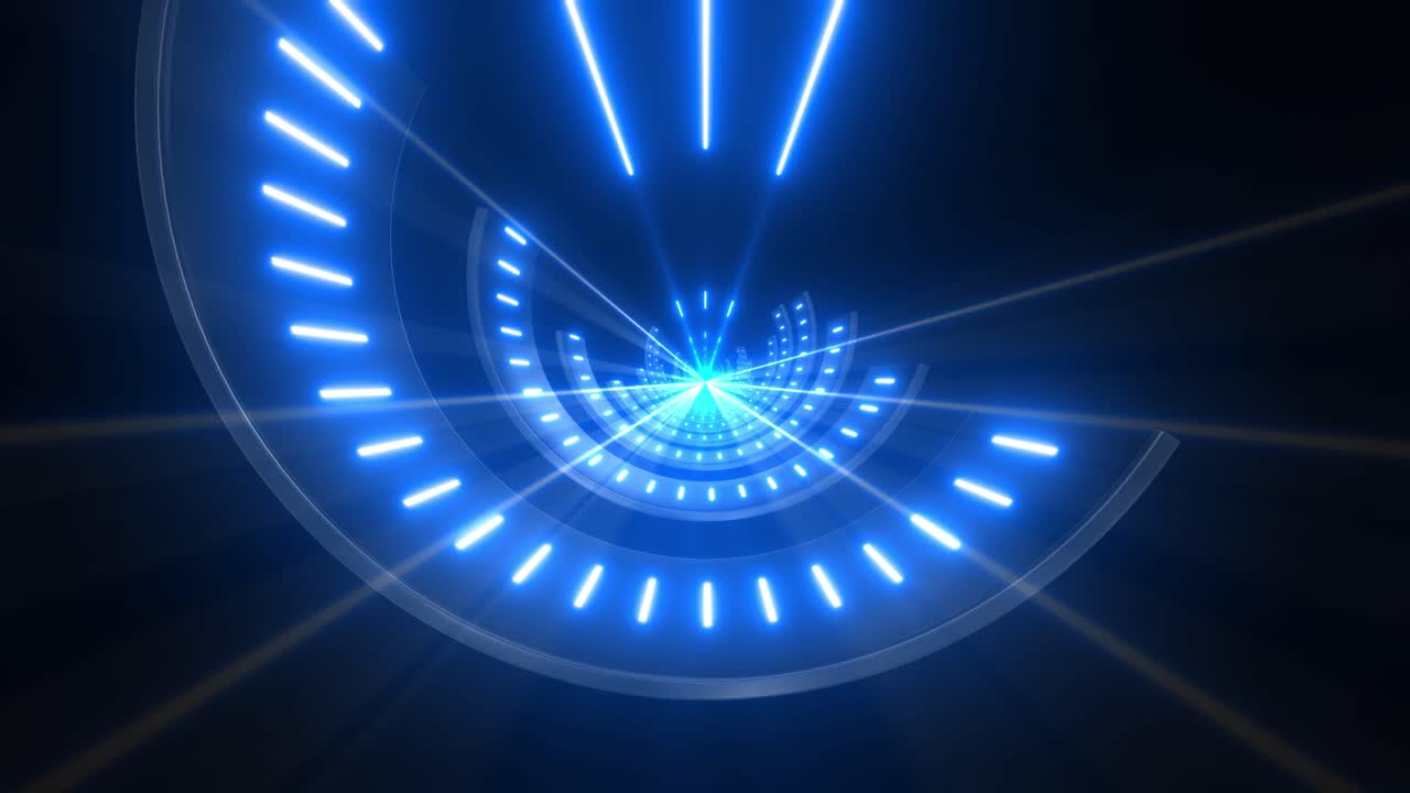 Abstract Futuristic Neon Tunnel