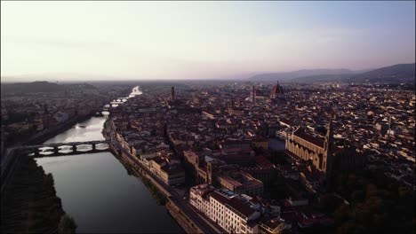 orbiting drone shot around florence, italy