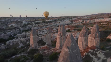 disparo de drone de globo aerostático