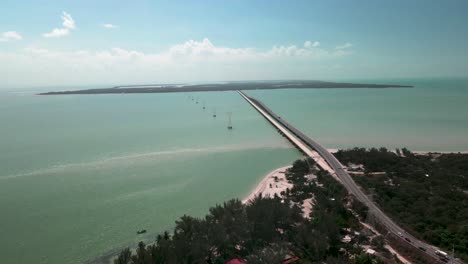 Drone scene of Amazing beach in Campeche