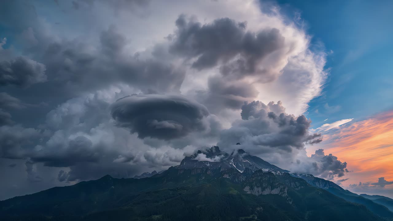 Stormy Clouds Over Mountain Range