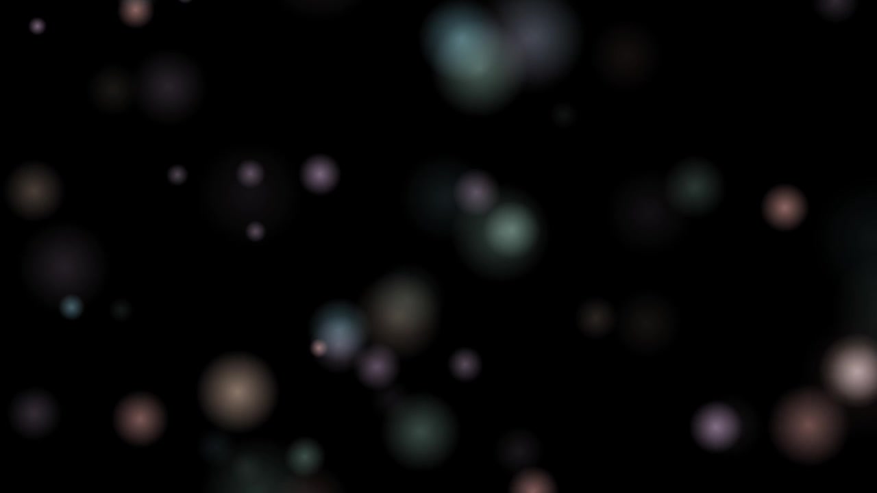 Abstract Floating Bokeh Particles on Black Background