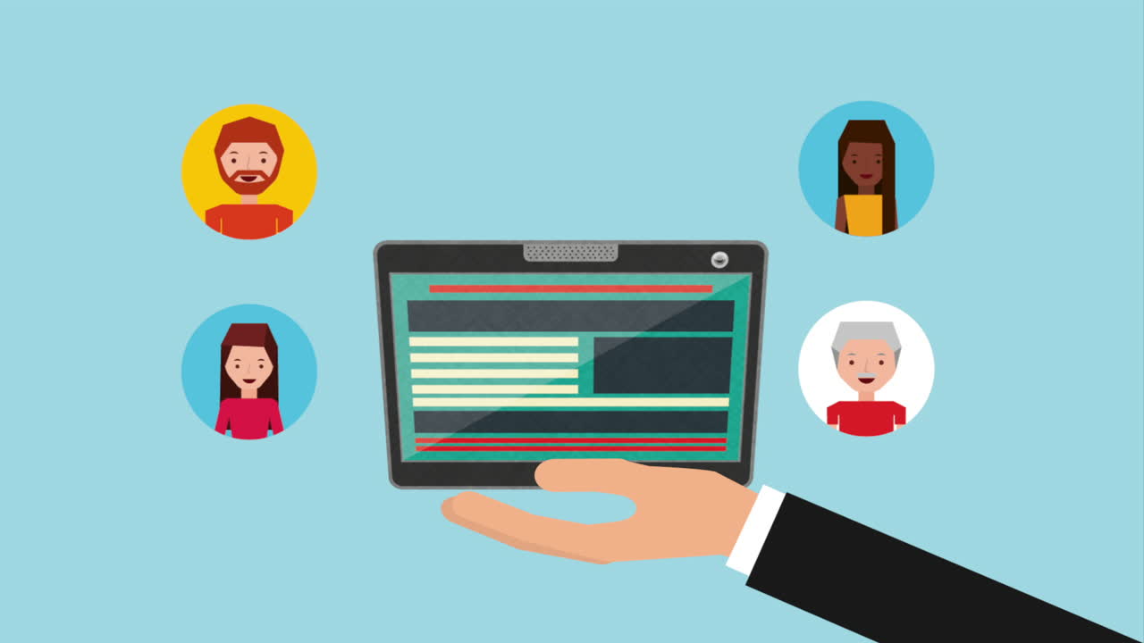 tableta con perfiles de usuario