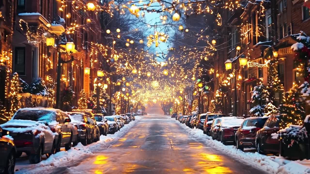 Festive Winter Street Scene