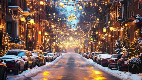 festive winter street scene
