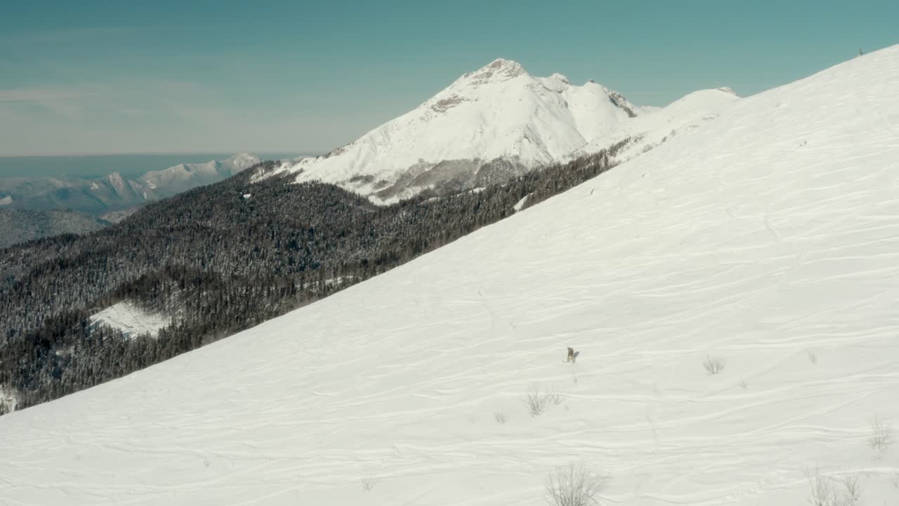 Snowboarder on ski resort fresh powder snow slopes in russia Premium ...
