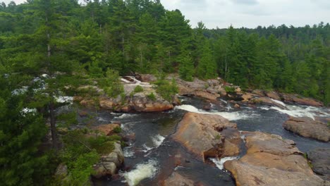 Magnificent-waterfall-in-preservation-area-in-Brampton,-Ontario---Canada