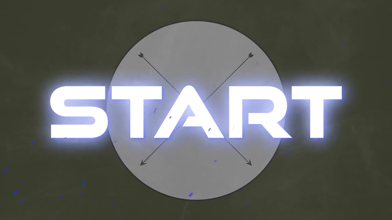 animación del texto de inicio sobre las formas