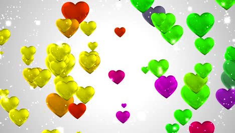 colores corazones resumen animación fondo