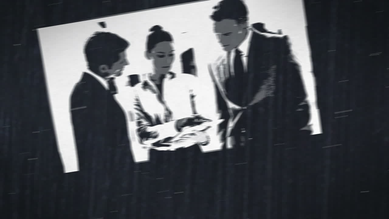 직장에서 사업가들의 검은색과 색의 짧은 클립