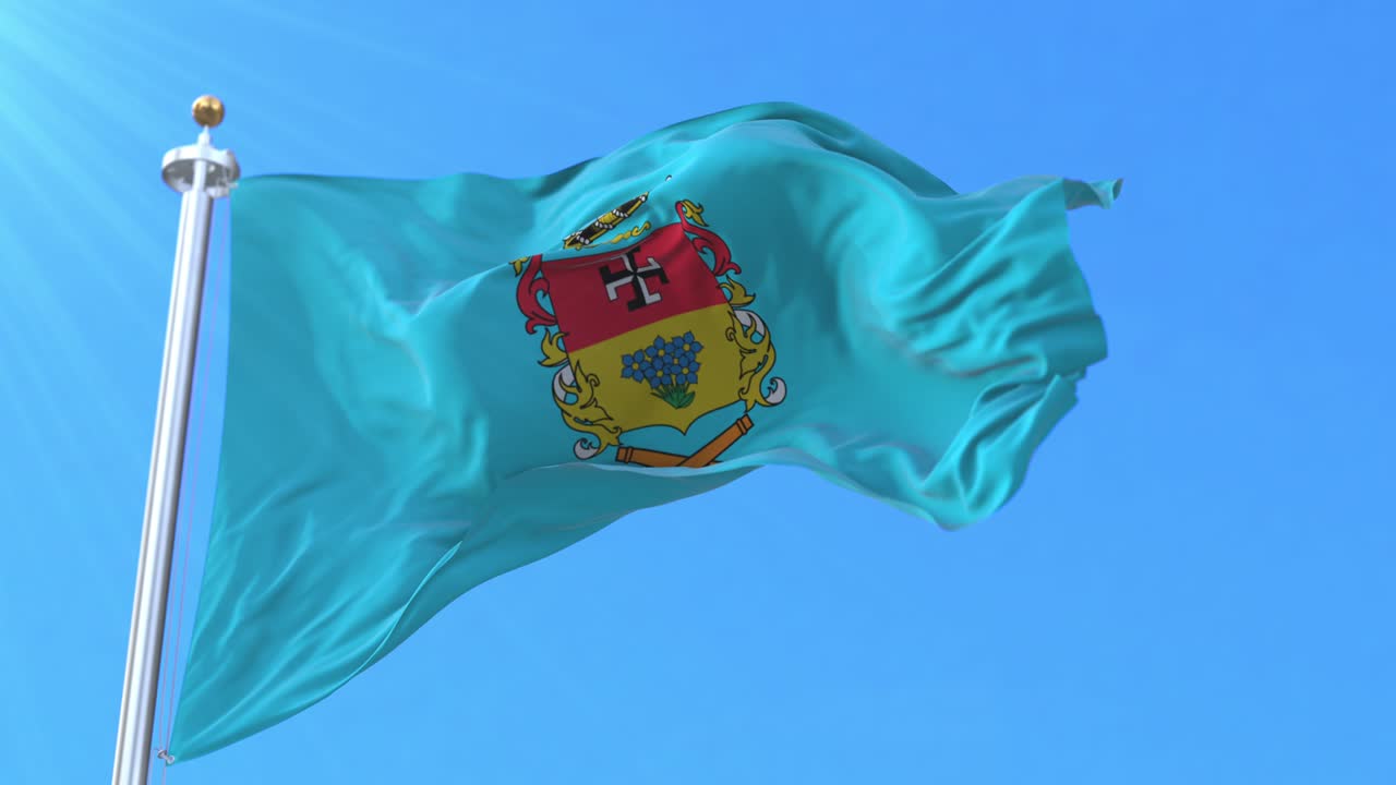 Linares city flag, Chile. Loop