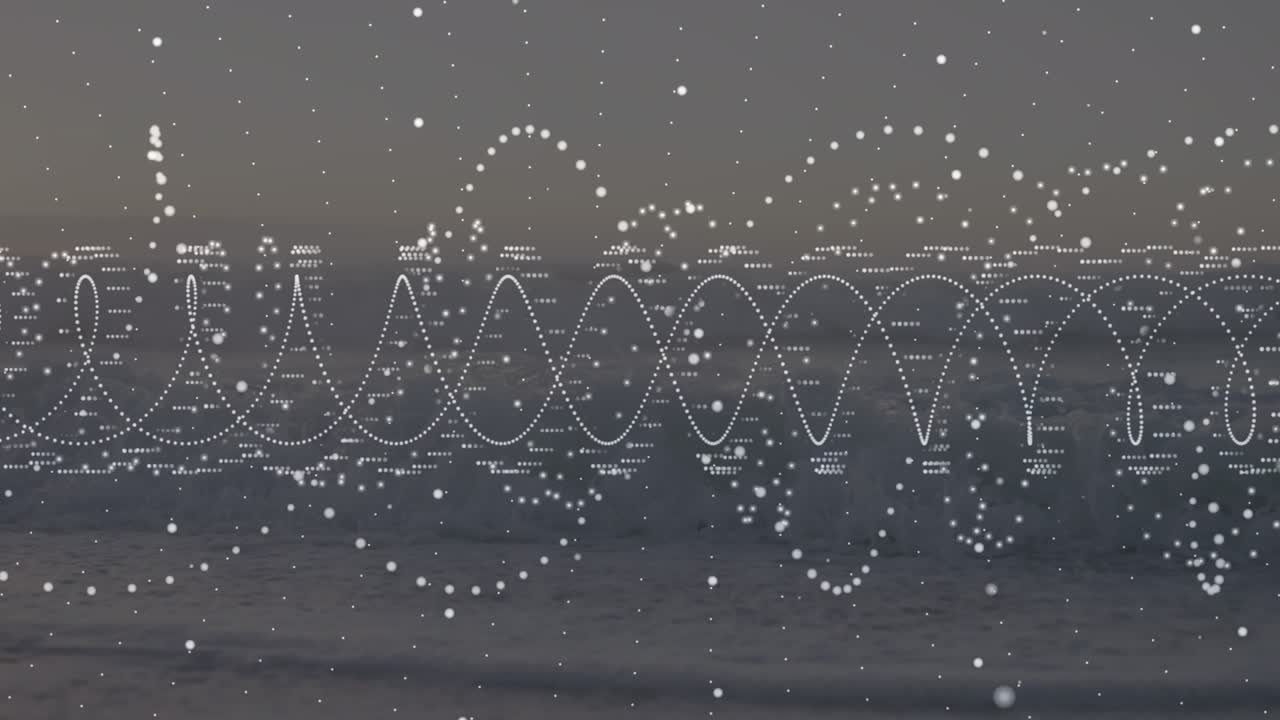 Animation of dna strand over sea