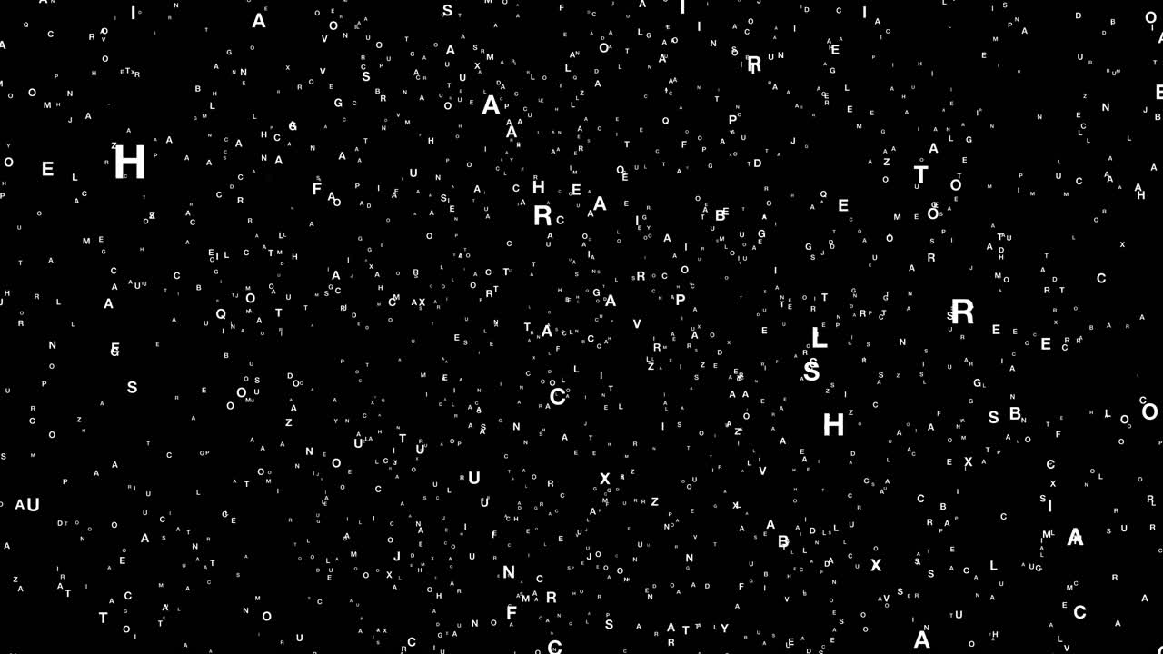 Digital interface with rapidly changing numbers and code on black space. Ideal for visualizing artificial intelligence learning, digital information overload, and advanced encryption processe
