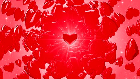4k corazones voladores en bucle de fondo