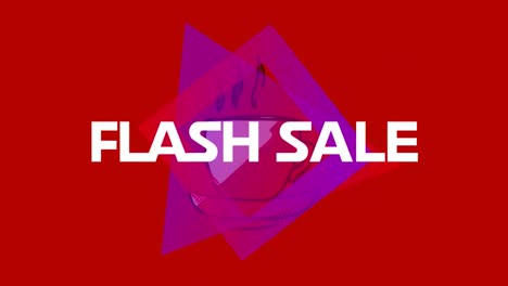 Animation-of-flash-sale-over-icons-on-red-background