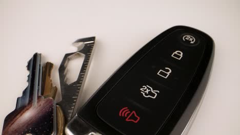 closeup of car key remote fob