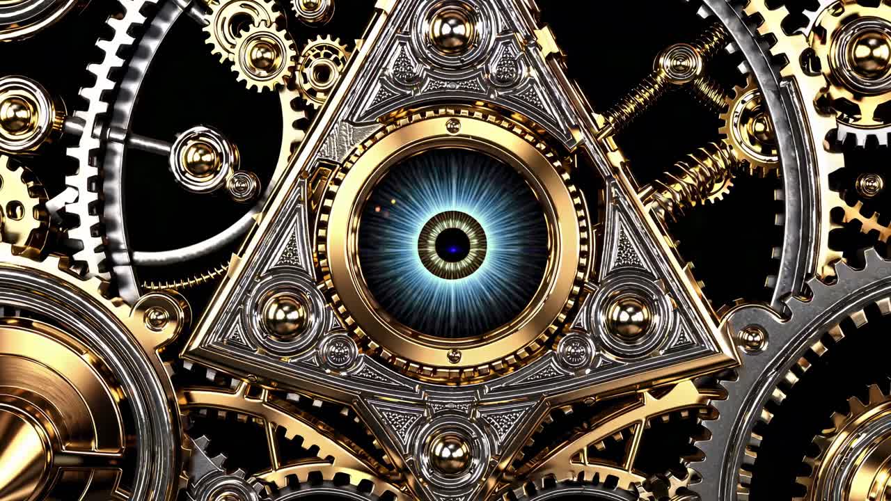Complex Clockwork Mechanism with All-Seeing Eye