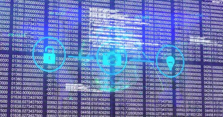 Digital Security and Data Privacy Concept with Glowing Icons