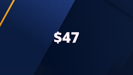 elegant and bold price graphic animation showing $47. ideal for product ads, e-commerce sites, and discount campaigns