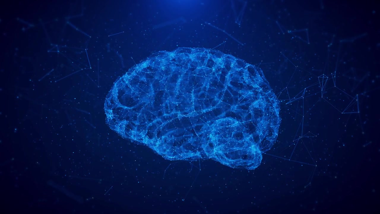 Artificial intelligence creating abstract concept of cyber technology machine learning robot brain