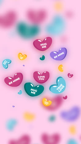 motion graphic of lovely conversation hearts pattern