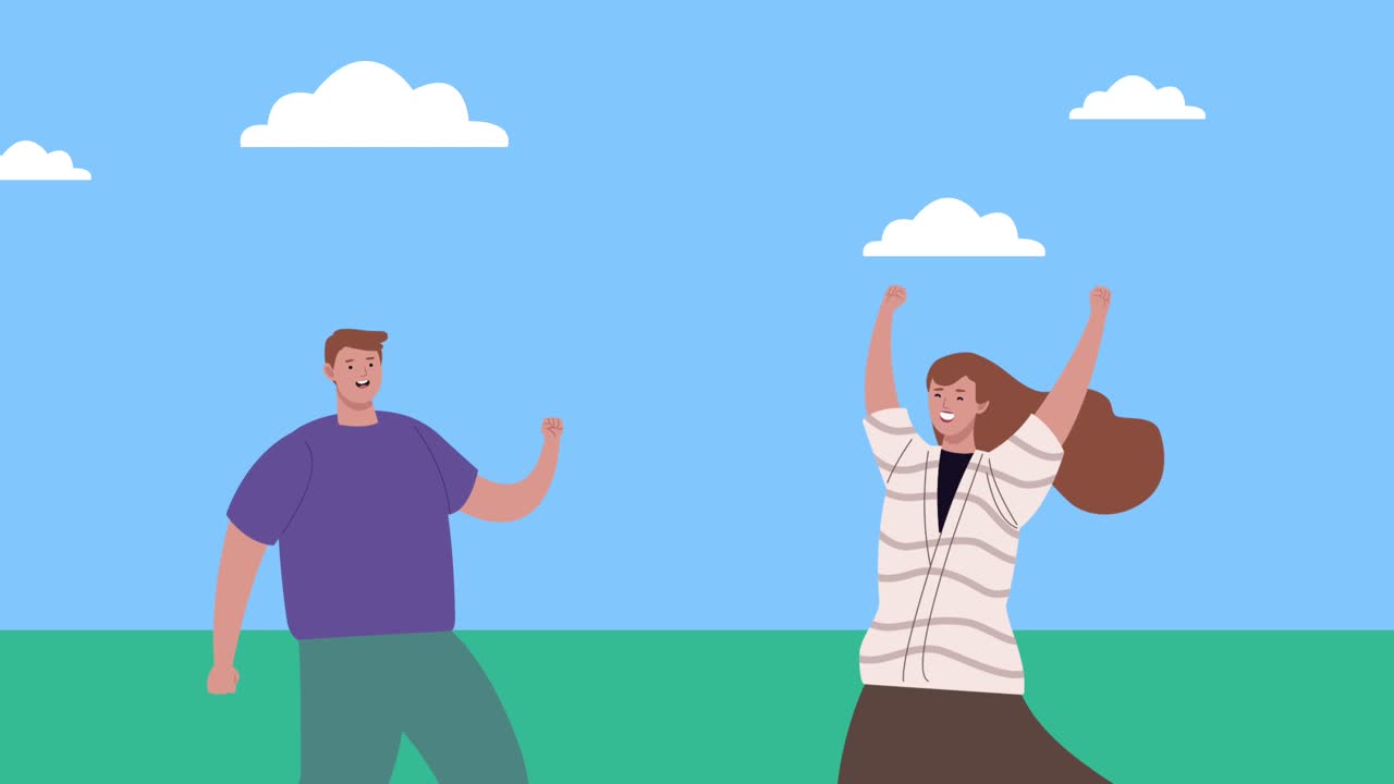 캠프 에서 축하 하는 젊은 부부