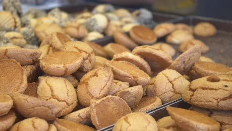 delicious almond cookies at a bakery