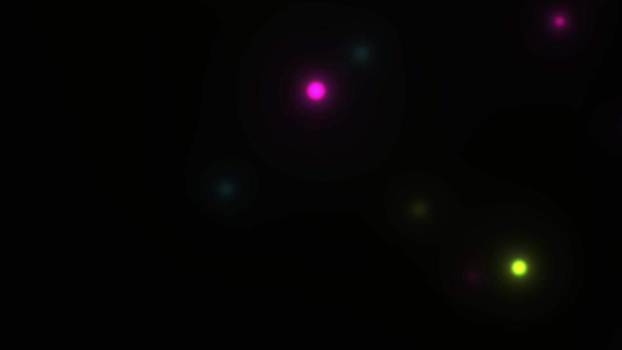 Sfondo astratto con particelle fluttuanti luminose rosa e verdi