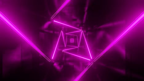 pink neon tunnel 3d rendering