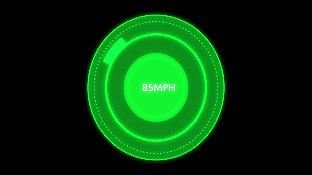 animación del velocímetro del coche sobre un fondo negro