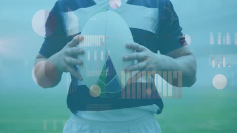 animación de las estadísticas sobre el jugador de rugby