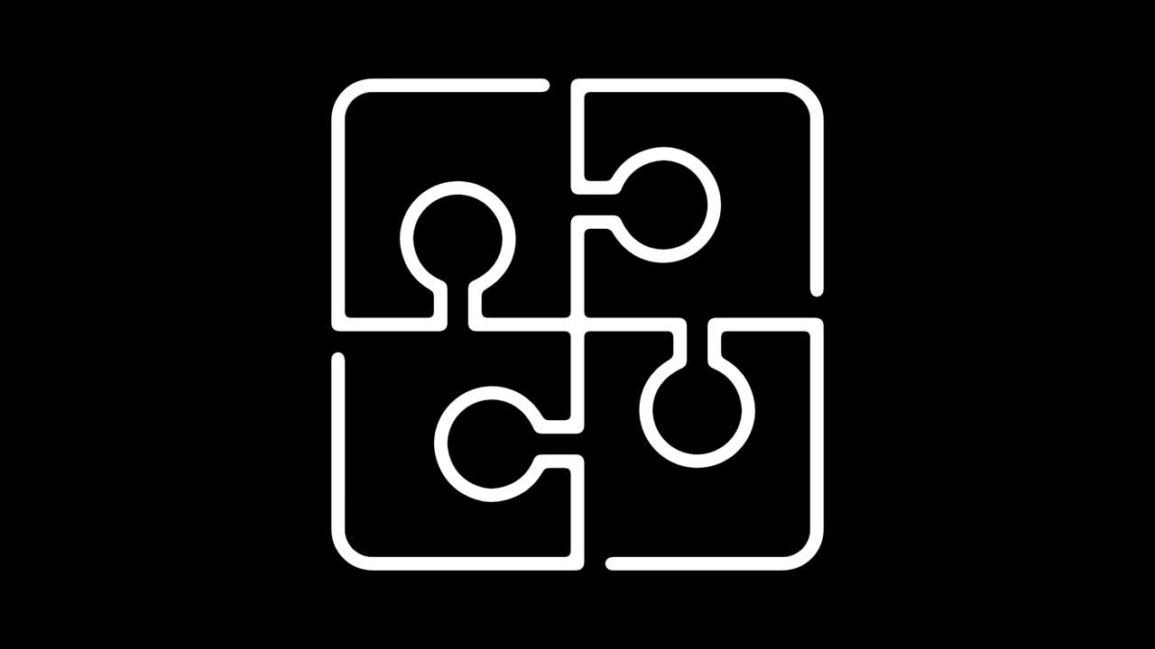 Business Solution Line Icon Animation with Alpha