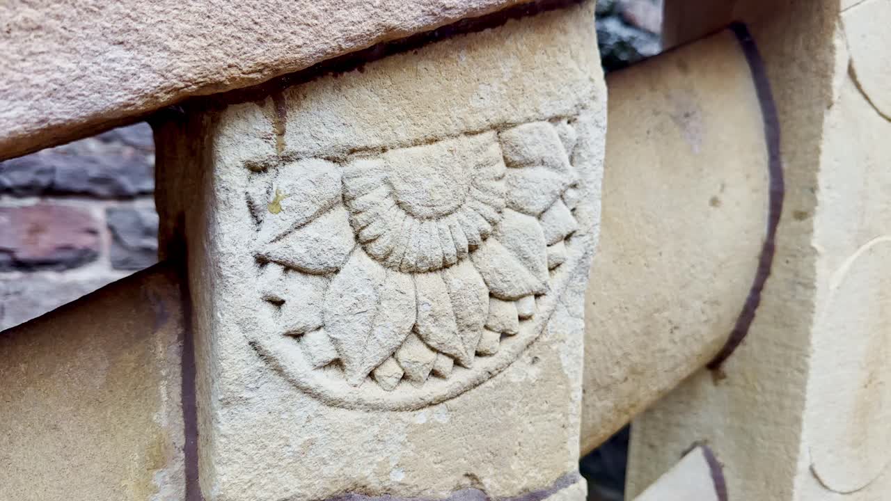As the camera circles around, a lotus carving on the railing of Sanchi Stupa reveals its symbolic beauty, representing purity and enlightenment in the timeless artistry of Buddhist architecture