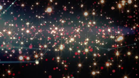 animación de puntos brillantes a través de una red de conexiones