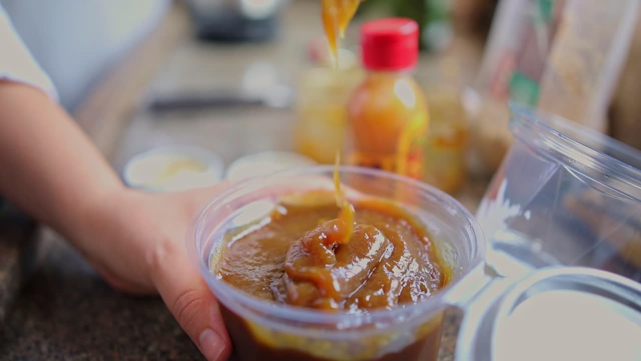 Thick fruity jam made from plants harvested from sustainable farms in the Amazon rainforest