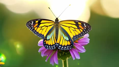 close-up of a butterfly on a purple flower