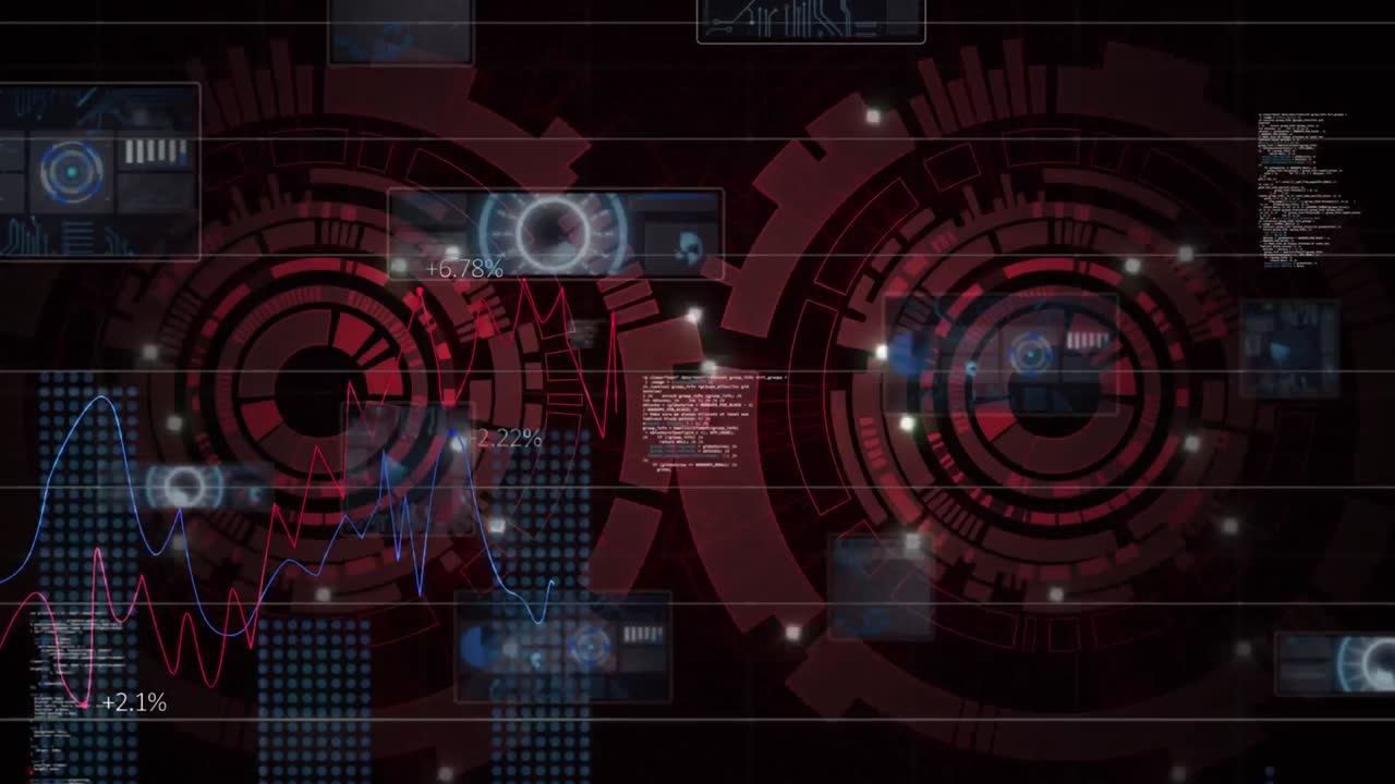 Animation of data processing and scan scope over globe on dark background