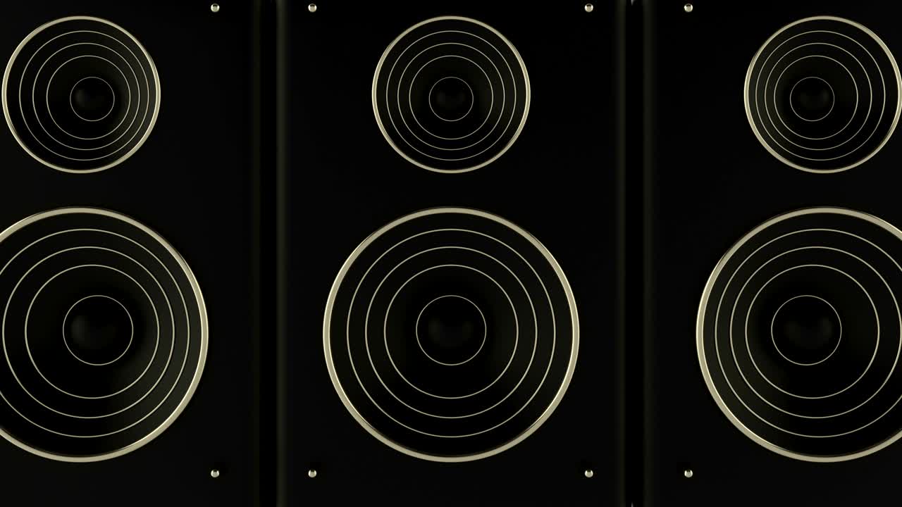 conjunto de dinámicas. animación en bucle 3d de un altavoz.