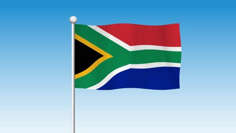 south african flag waving against blue sky