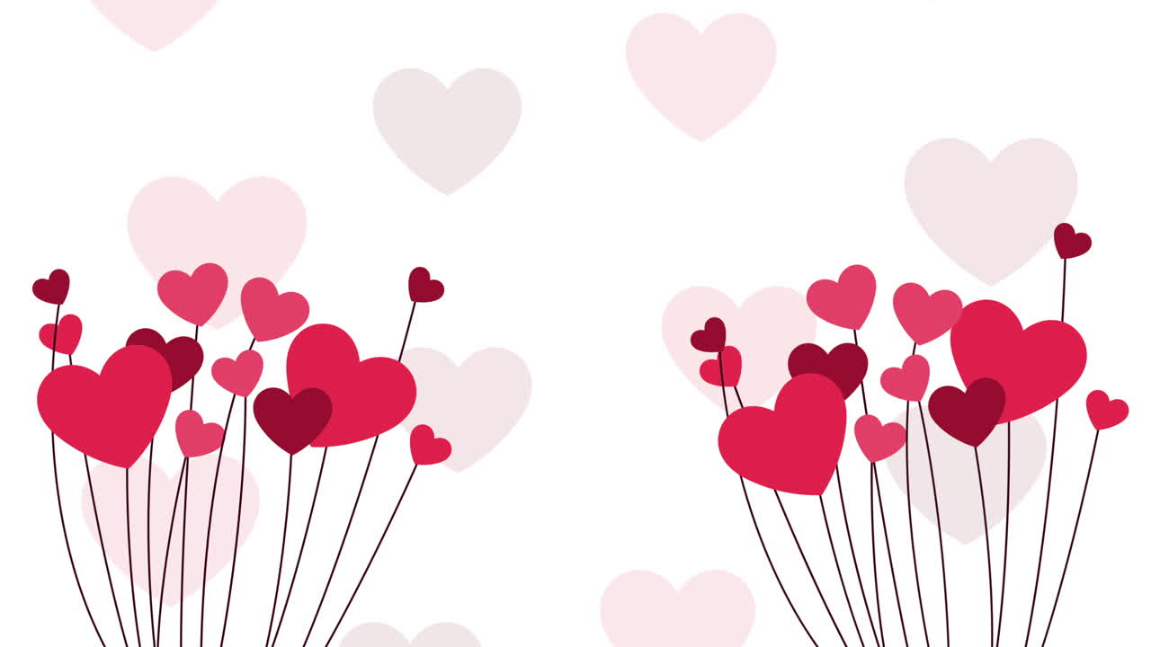 felicità valentine giorno carta con cuori giardino