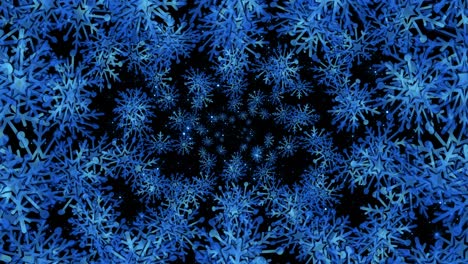 snowflakes. 3d animation of snowfall. christmas background.